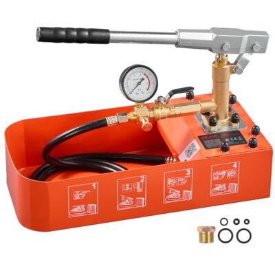 VEVOR Hydraulische Abdrückpumpe Druckprüfpumpe 7,57 L 0-50bar Einzelventil VEVOR Hydraulische Abdrückpumpe Druckprüfpumpe 7,57 L 0-50bar Einzelventil