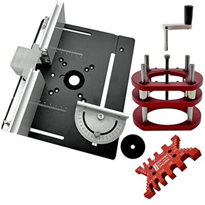 Generic Elektrischer Stoßfräser für die Holzbearbeitung, Hebesystem für Holzbearbeitungsfräser und Aluminium-Oberplatte für Motoren mit 65 mm Durchmesser, Werkbank, Trimmer, Graviermaschine, DIY-Werkzeuge ( Generic Elektrischer Stoßfräser für die Holzbearbeitung, Hebesystem für Holzbearbeitungsfräser und Aluminium-Oberplatte für Motoren mit 65 mm Durchmesser, Werkbank, Trimmer, Graviermaschine, DIY-Werkzeuge (