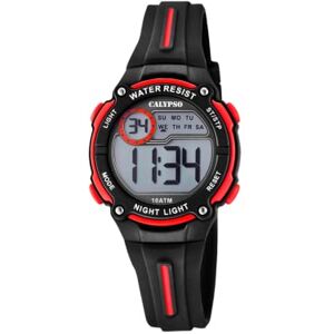 U_CALYPSO Calypso Kinder Digitaluhr Kautschuk Schwarz Wasserdicht 10 ATM Datum und Kalender Chronograph Doppelte Zeitzone Licht Alarm 12/24 Std. K6068/6 Digital Crush U_CALYPSO Calypso Kinder Digitaluhr Kautschuk Schwarz Wasserdicht 10 ATM Datum und Kalender Chronograph Doppelte Zeitzone Licht Alarm 12/24 Std. K6068/6 Digital Crush