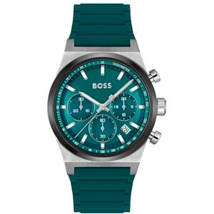 Boss Chronograph Quarz Uhr für Herren Kollektion Candor Chrono mit Grünes Silikonarmband 1514244 Boss Chronograph Quarz Uhr für Herren Kollektion Candor Chrono mit Grünes Silikonarmband 1514244