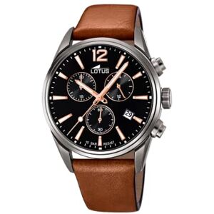 Lotus Herren Analog Uhr Braun Leder Quarz Chronograph Kalender Mineralglas 10 ATM Wasserdicht Casual 18683/2 Chrono Lotus Herren Analog Uhr Braun Leder Quarz Chronograph Kalender Mineralglas 10 ATM Wasserdicht Casual 18683/2 Chrono