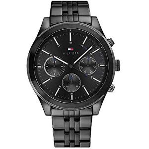 Tommy Hilfiger Multi Zifferblatt Quarz Uhr für Herren mit Schwarzes Edelstahlarmband 1791738 Tommy Hilfiger Multi Zifferblatt Quarz Uhr für Herren mit Schwarzes Edelstahlarmband 1791738