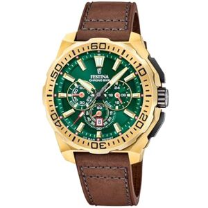 Festina Herrenuhr Analog Leder Braun Quarzwerk Chronograph Datum Gehärtetes Mineralglas Wasserdicht 20 ATM Elegant F20728/2 Chrono Bike Festina Herrenuhr Analog Leder Braun Quarzwerk Chronograph Datum Gehärtetes Mineralglas Wasserdicht 20 ATM Elegant F20728/2 Chrono Bike