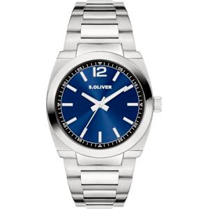 S. Oliver Herrenuhr Rund Silber 39 mm Uhr aus Metall mit Quarzwerk am Edelstahlband mit Klappschließe Analoge Armbanduhr 3 ATM wasserdicht Kratzfest S. Oliver Herrenuhr Rund Silber 39 mm Uhr aus Metall mit Quarzwerk am Edelstahlband mit Klappschließe Analoge Armbanduhr 3 ATM wasserdicht Kratzfest