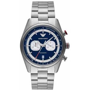 Giorgio Armani Watch for Men, Quarz-Chronographenwerk mit 2 Hilfszifferblättern und 42mm Gehäusegröße mit Edelstahlarmband Giorgio Armani Watch for Men, Quarz-Chronographenwerk mit 2 Hilfszifferblättern und 42mm Gehäusegröße mit Edelstahlarmband