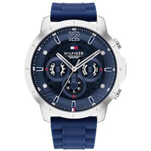 Tommy Hilfiger Multi Zifferblatt Quarz Uhr für Herren mit Marinblaues Silikonarmband 1710489 Tommy Hilfiger Multi Zifferblatt Quarz Uhr für Herren mit Marinblaues Silikonarmband 1710489