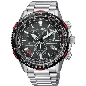 Citizen Promaster Eco Drive Herren Chronograph aus Edelstahl in der Farbe Silber-Schwarz-Rot 47mm, Wasserdichtigkeit: 20 Bar, CB5001-57E Citizen Promaster Eco Drive Herren Chronograph aus Edelstahl in der Farbe Silber-Schwarz-Rot 47mm, Wasserdichtigkeit: 20 Bar, CB5001-57E