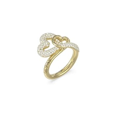 Guess Damen-Ring Herz Pavé Gold JUBR06055JWYG Guess Damen-Ring Herz Pavé Gold JUBR06055JWYG