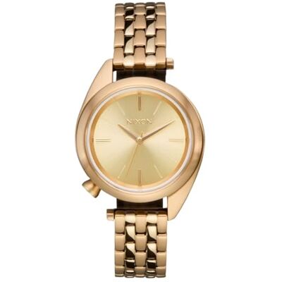 Nixon Eddy Damen Armbanduhr Gold, Quarz Analog Uhr mit Edelstahlgehäuse 38 x 29 mm und Edelstahlarmband, 10 bar wasserdicht, A1459-511-00 Nixon Eddy Damen Armbanduhr Gold, Quarz Analog Uhr mit Edelstahlgehäuse 38 x 29 mm und Edelstahlarmband, 10 bar wasserdicht, A1459-511-00