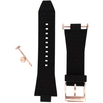 Michael Kors Armbanduhren für Herren 28mm, Schwarz Silicone, original ersatzband für MK8184 Michael Kors Armbanduhren für Herren 28mm, Schwarz Silicone, original ersatzband für MK8184