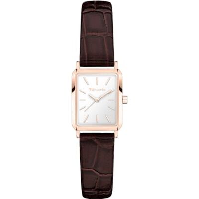 Tamaris Damen Armbanduhr eckige Quarzuhr 3ATM hautfreundlich 25mm Lederarmband mit Croco Muster kratzfest Tamaris Damen Armbanduhr eckige Quarzuhr 3ATM hautfreundlich 25mm Lederarmband mit Croco Muster kratzfest