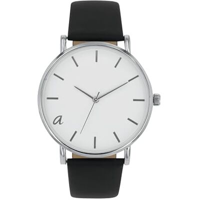Amor Armbanduhr Unisex Damen Herren Quarzuhr Analog, mit veganem Apfelleder Armband, Schwarz, 3 bar Wasserdicht, Kommt in Uhren Geschenk Box, 2037079 Amor Armbanduhr Unisex Damen Herren Quarzuhr Analog, mit veganem Apfelleder Armband, Schwarz, 3 bar Wasserdicht, Kommt in Uhren Geschenk Box, 2037079