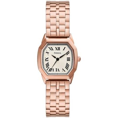 Fossil Harlow Damen-Uhr, Quarzwerk mit Edelstahl- oder Lederarmband Rose-Gold-Ton Fossil Harlow Damen-Uhr, Quarzwerk mit Edelstahl- oder Lederarmband Rose-Gold-Ton