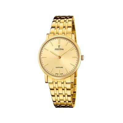 Festina Swiss Made Damenuhr Analog aus Edelstahl 316l Goldfarben Festina Swiss Made Damenuhr Analog aus Edelstahl 316l Goldfarben