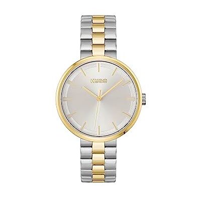 HUGO Analog Quarzuhr für Damen mit Zweifarbiges Edelstahlarmband 1540101 HUGO Analog Quarzuhr für Damen mit Zweifarbiges Edelstahlarmband 1540101
