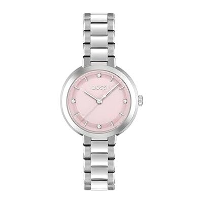 Boss Uhr mit DREI-Zeiger-Quarzwerk für Damen Kollektion Sena mit Silbernes Edelstahlarmband 1502757 Boss Uhr mit DREI-Zeiger-Quarzwerk für Damen Kollektion Sena mit Silbernes Edelstahlarmband 1502757