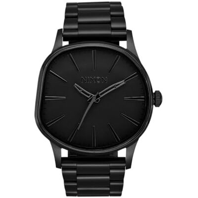Nixon Sentry Wobble Herrenuhr Schwarz, Edelstahlgehäuse Quarzwerk, Datumsanzeige, Mineralglas, Edelstahlarmband, 50 m wasserdicht, Faltschließe Nixon Sentry Wobble Herrenuhr Schwarz, Edelstahlgehäuse Quarzwerk, Datumsanzeige, Mineralglas, Edelstahlarmband, 50 m wasserdicht, Faltschließe