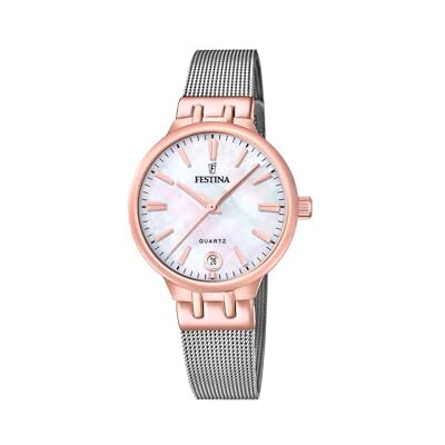 Festina Ladies Rose Gold PVD-Plated Steel Watch with Mesh Bracelet F20715/1 Festina Ladies Rose Gold PVD-Plated Steel Watch with Mesh Bracelet F20715/1