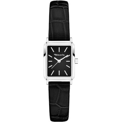Tamaris Damen Armbanduhr eckige Quarzuhr 3ATM hautfreundlich 25mm Lederarmband mit Croco Muster kratzfest Tamaris Damen Armbanduhr eckige Quarzuhr 3ATM hautfreundlich 25mm Lederarmband mit Croco Muster kratzfest