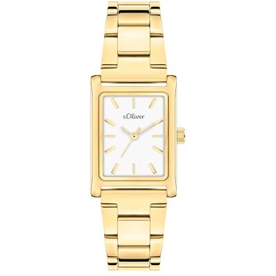 S. Oliver Damenuhr mit eckigem Gehäuse und Edelstahlband 30 x 24 mm analoge, rechteckige Armbanduhr mit Quarzwerk für Damen 3 ATM wasserdicht Geschenkidee S. Oliver Damenuhr mit eckigem Gehäuse und Edelstahlband 30 x 24 mm analoge, rechteckige Armbanduhr mit Quarzwerk für Damen 3 ATM wasserdicht Geschenkidee