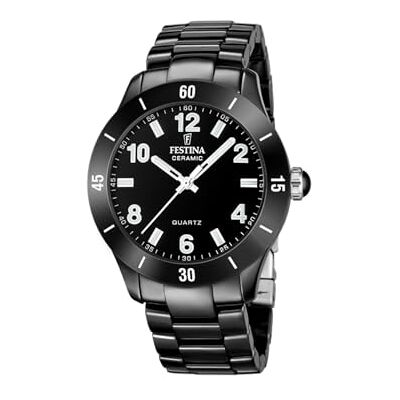 Festina Damen Uhr Analog Keramik Schwarz Quarzwerk Mineralglas hochresistent 5 ATM wasserdicht F20723/1 Ceramic Festina Damen Uhr Analog Keramik Schwarz Quarzwerk Mineralglas hochresistent 5 ATM wasserdicht F20723/1 Ceramic