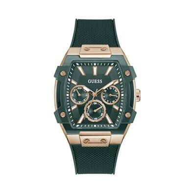 Guess Herren Armbanduhr GW0956G2 Phoenix, 43 mm Edelstahl Gold schwarz, eckiges Gehäuse, Quarz, Mineralglas gehärtet, 5 ATM, Silikonarmband Guess Herren Armbanduhr GW0956G2 Phoenix, 43 mm Edelstahl Gold schwarz, eckiges Gehäuse, Quarz, Mineralglas gehärtet, 5 ATM, Silikonarmband