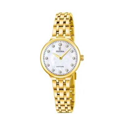 Festina Damenuhr Analog aus Edelstahl 316L Goldfarben Festina Damenuhr Analog aus Edelstahl 316L Goldfarben