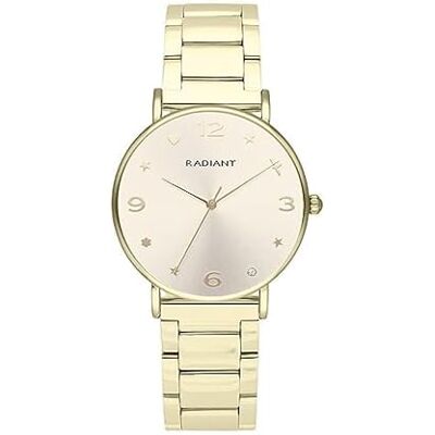Radiant Cozy Kollektion Analog Quarzuhr Armbanduhr für Frauen. Armbanduhr mit weißem Zifferblatt und zweifarbiger silberner und roségoldener Armbanduhr mit Einer Größe von 36 mm. 3ATM. Radiant Cozy Kollektion Analog Quarzuhr Armbanduhr für Frauen. Armbanduhr mit weißem Zifferblatt und zweifarbiger silberner und roségoldener Armbanduhr mit Einer Größe von 36 mm. 3ATM.