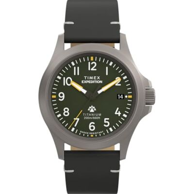 Timex Men's Expedition Titanium 38mm Leather Strap Watch Timex Men's Expedition Titanium 38mm Leather Strap Watch