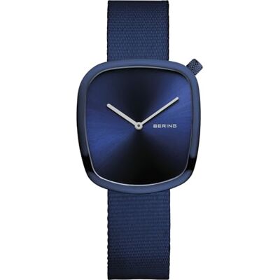 Bering Damen Quarz Uhr Armbanduhr 30 mm blaues Edelstahlgehäuse und blaues Zifferblatt Natoarmband Saphierglas 3 ATM 18034-397 Bering Damen Quarz Uhr Armbanduhr 30 mm blaues Edelstahlgehäuse und blaues Zifferblatt Natoarmband Saphierglas 3 ATM 18034-397