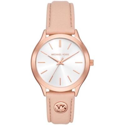 Michael Kors Slim Runway Watch for Women, 38mm Quartz Three Hand Movement with Leather Strap Michael Kors Slim Runway Watch for Women, 38mm Quartz Three Hand Movement with Leather Strap