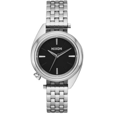 Nixon Eddy Damen Armbanduhr Silber Schwarz, Quarz Analog Uhr mit Edelstahlgehäuse 38 x 29 mm und Edelstahlarmband, 10 bar wasserdicht, A1459-2871-00 Nixon Eddy Damen Armbanduhr Silber Schwarz, Quarz Analog Uhr mit Edelstahlgehäuse 38 x 29 mm und Edelstahlarmband, 10 bar wasserdicht, A1459-2871-00