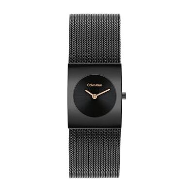 Calvin Zwei-Zeiger-Quarzwerk-Uhr für Damen Kollektion CK Pulse mit Schwarzes Edelstahl-Mesh-Gliederarmband 25100138 Calvin Zwei-Zeiger-Quarzwerk-Uhr für Damen Kollektion CK Pulse mit Schwarzes Edelstahl-Mesh-Gliederarmband 25100138