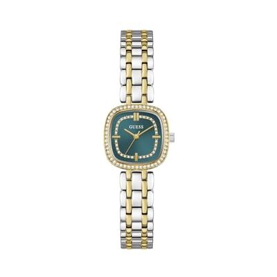 Guess Hazel, Damen Armbanduhr, Quarz Analog, Edelstahl, 25mm, Silikonarmband, Silber, 5 bar, Zifferblattfarbe: Türkis, GW1018L6 Guess Hazel, Damen Armbanduhr, Quarz Analog, Edelstahl, 25mm, Silikonarmband, Silber, 5 bar, Zifferblattfarbe: Türkis, GW1018L6