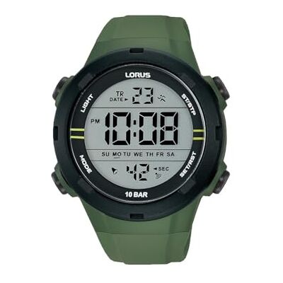 Lorus Herren Digital Quarz Uhr mit Silikon Armband R2305QX9 Lorus Herren Digital Quarz Uhr mit Silikon Armband R2305QX9