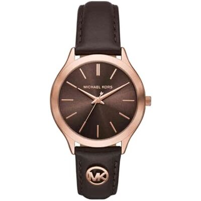 Michael Kors Reloj Slim Runway para Mujer, 38 mm, movimiento trifuncional de cuarzo Con Correa de piel Michael Kors Reloj Slim Runway para Mujer, 38 mm, movimiento trifuncional de cuarzo Con Correa de piel