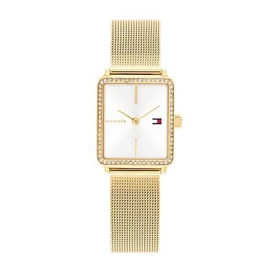 Tommy Hilfiger Zwei-Zeiger-Quarzwerk-Uhr für Damen mit Goldfarben Edelstahlarmband 1782829 Tommy Hilfiger Zwei-Zeiger-Quarzwerk-Uhr für Damen mit Goldfarben Edelstahlarmband 1782829