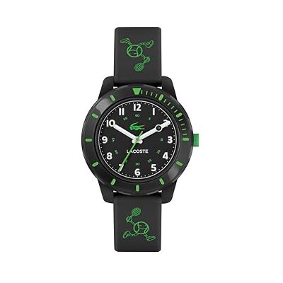 Lacoste Analog Quarzuhr für Kinder Kollektion Mini Tennis mit Schwarzes Silikonarmband 2030061 Lacoste Analog Quarzuhr für Kinder Kollektion Mini Tennis mit Schwarzes Silikonarmband 2030061