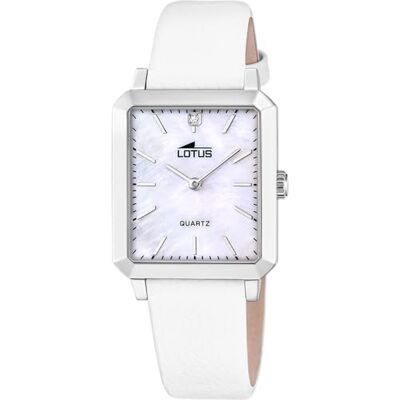 Lotus Damen Uhr Analog Leder Weiß Quarzwerk Mineralglas hochresistent 5 ATM wasserdicht Elegant, Klassisch und Vintage 18987/1 Square Series Lotus Damen Uhr Analog Leder Weiß Quarzwerk Mineralglas hochresistent 5 ATM wasserdicht Elegant, Klassisch und Vintage 18987/1 Square Series