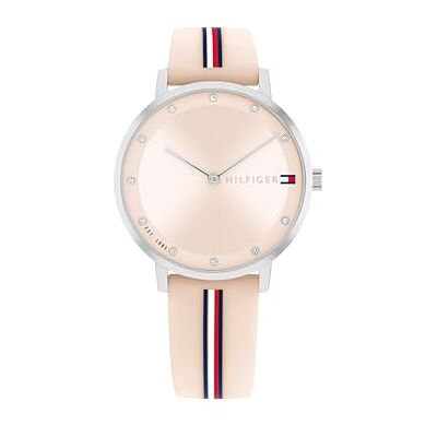 Tommy Hilfiger Zwei-Zeiger-Quarzwerk-Uhr für Damen mit Pinkes Silikonarmband 1782737 Tommy Hilfiger Zwei-Zeiger-Quarzwerk-Uhr für Damen mit Pinkes Silikonarmband 1782737