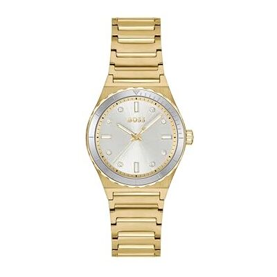 Boss Uhr mit DREI-Zeiger-Quarzwerk für Damen Kollektion Candor Ladies Sport mit Helles Gelbgold Edelstahlarmband 1502789 Boss Uhr mit DREI-Zeiger-Quarzwerk für Damen Kollektion Candor Ladies Sport mit Helles Gelbgold Edelstahlarmband 1502789