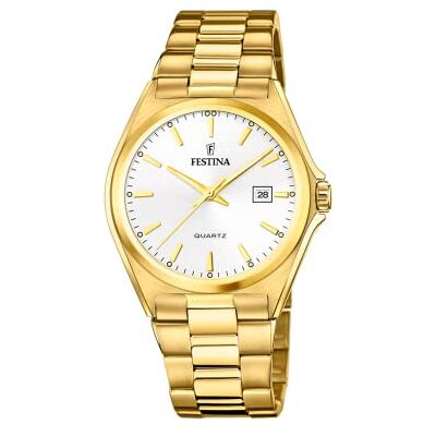 Festina Herrenuhr Analog aus Edelstahl 316l Goldfarben Festina Herrenuhr Analog aus Edelstahl 316l Goldfarben