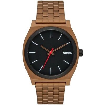Nixon Time Teller Herren Armbanduhr aus Edelstahl in der Farbe Bronze-Schwarz 43mm, Wasserdichtigkeit: 10Bar, A045-5145-00 Nixon Time Teller Herren Armbanduhr aus Edelstahl in der Farbe Bronze-Schwarz 43mm, Wasserdichtigkeit: 10Bar, A045-5145-00