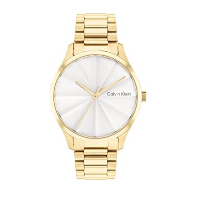 Calvin Analog Quarzuhr Für Männer und Frauen Kollektion CK Burst mit Goldfarben Edelstahlarmband 25200232 Calvin Analog Quarzuhr Für Männer und Frauen Kollektion CK Burst mit Goldfarben Edelstahlarmband 25200232
