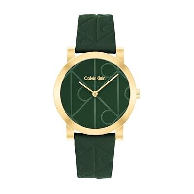 Calvin Zwei-Zeiger-Quarzwerk-Uhr für Damen Kollektion CK MONOGRAM mit Grünes Lederarmband 25100129 Calvin Zwei-Zeiger-Quarzwerk-Uhr für Damen Kollektion CK MONOGRAM mit Grünes Lederarmband 25100129