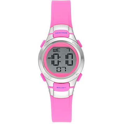 Armitron Sport Women's Digital Chronograph Resin Strap Watch, 45/7012 Neon Pink/Silver Armitron Sport Women's Digital Chronograph Resin Strap Watch, 45/7012 Neon Pink/Silver