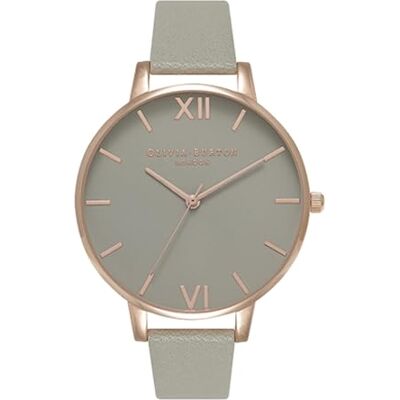 Olivia Burton Analog Quarzuhr für Damen Kollektion Grey DIAL mit Graues Lederarmband OB15BD61 Olivia Burton Analog Quarzuhr für Damen Kollektion Grey DIAL mit Graues Lederarmband OB15BD61