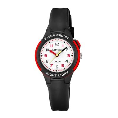 CALYPSO Kinder Analog Uhr Kautschuk Schwarz Quarzwerk Hochfestes Glas Wasserdicht 10 ATM K6069/6 Sweet Time CALYPSO Kinder Analog Uhr Kautschuk Schwarz Quarzwerk Hochfestes Glas Wasserdicht 10 ATM K6069/6 Sweet Time