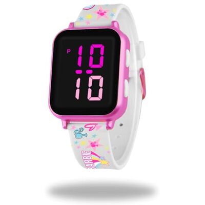 ODS Barbie, Digitale LED-Armbanduhr WR 3 ATM, wasserfest, Format 12 – 24 Stunden, Boden aus Edelstahl, Spielzeug für Kinder, empfohlenes Alter + 3, Riemen ODS Barbie, Digitale LED-Armbanduhr WR 3 ATM, wasserfest, Format 12 – 24 Stunden, Boden aus Edelstahl, Spielzeug für Kinder, empfohlenes Alter + 3, Riemen