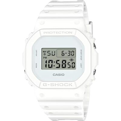 Casio G-Shock DW-5600WW-7ER Unisex Digital Quarz Armbanduhr, Kunststoffarmband, Mineral Glas, 20 Bar Wasserdicht, Stoppuhr, Countdown, Alarm, Weiß, 42mm Casio G-Shock DW-5600WW-7ER Unisex Digital Quarz Armbanduhr, Kunststoffarmband, Mineral Glas, 20 Bar Wasserdicht, Stoppuhr, Countdown, Alarm, Weiß, 42mm